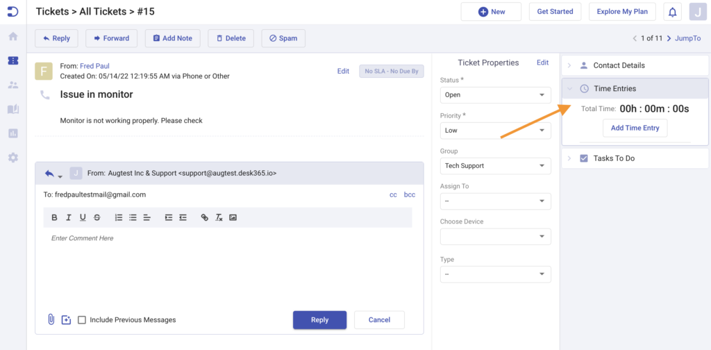 how-to-track-time-spent-on-tickets-in-desk365