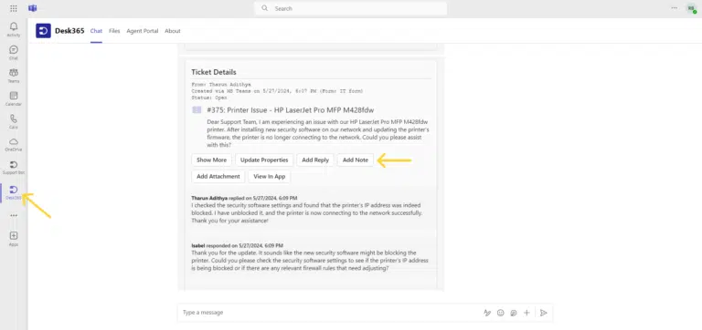 add-reply-notes-attachment-agent-bot-microsoft-teams-desk365