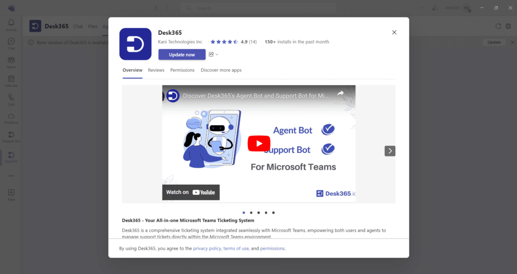 product-update-desk365-agent-portal-in-microsoft-teams