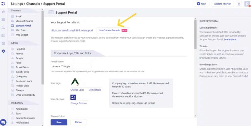 setting-up-custom-domain-in-desk365