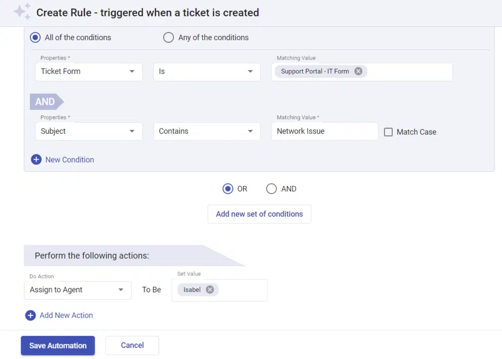 ticket-routing-assign-ticket-to-support-agent-via-automation-desk365