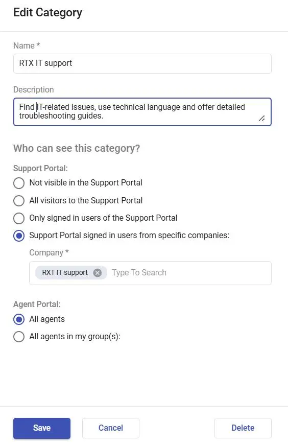 how to build an internal knowledge base configuring visibility settings